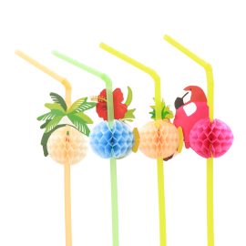 Party Decoration Plastic Flexible Drinking Straws,Assorted Colors